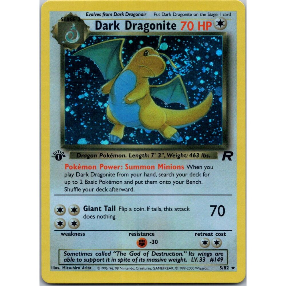 Dark Dragonite  Rocket 1st Edition "Reprinted"